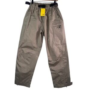 New Wetskins Men Small Taupe Waterproof Rain Pants‎ Cargo Pocket Belt Gorpcore